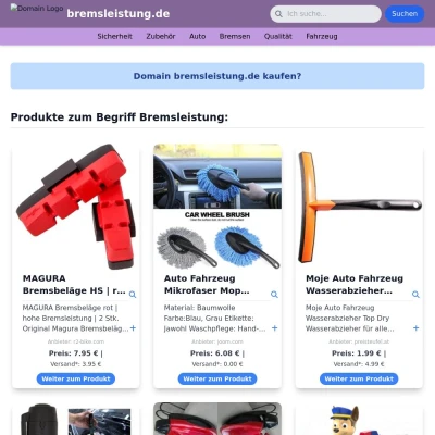 Screenshot bremsleistung.de