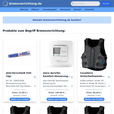 Screenshot bremsvorrichtung.de