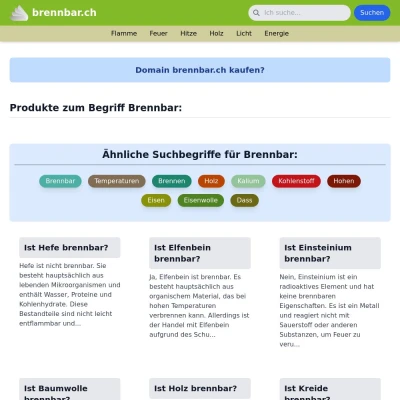 Screenshot brennbar.ch