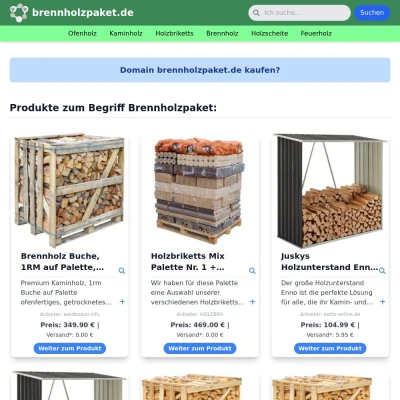 Screenshot brennholzpaket.de