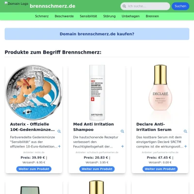 Screenshot brennschmerz.de