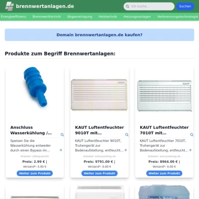 Screenshot brennwertanlagen.de