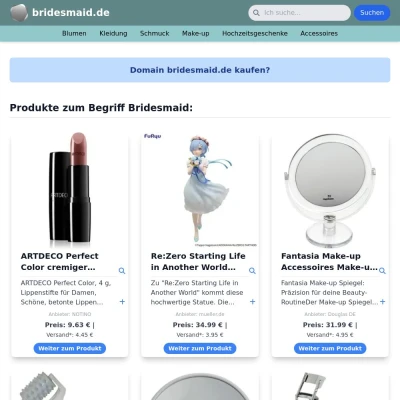 Screenshot bridesmaid.de