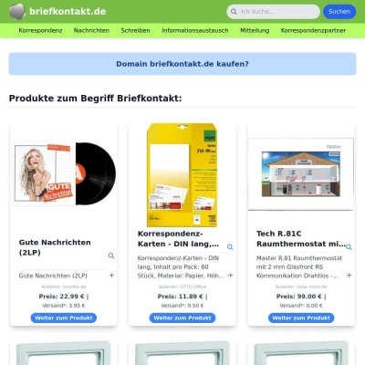 Screenshot briefkontakt.de