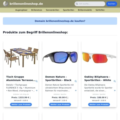 Screenshot brillenonlineshop.de