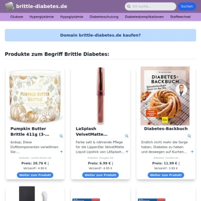 Screenshot brittle-diabetes.de