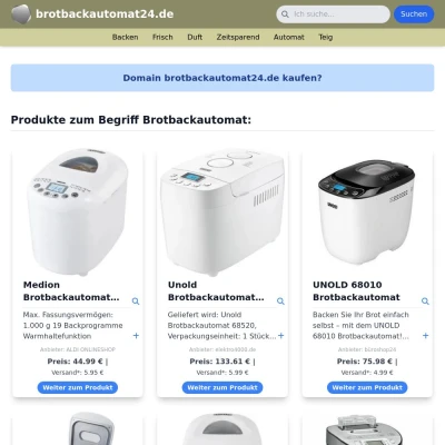 Screenshot brotbackautomat24.de