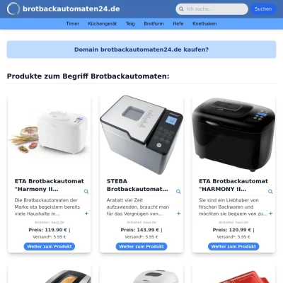 Screenshot brotbackautomaten24.de