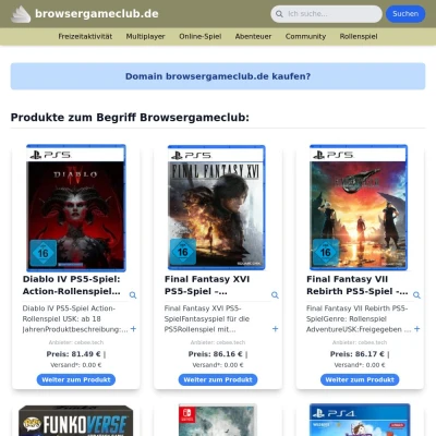 Screenshot browsergameclub.de