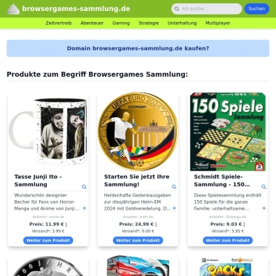 Screenshot browsergames-sammlung.de