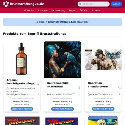 Screenshot bruststraffung24.de