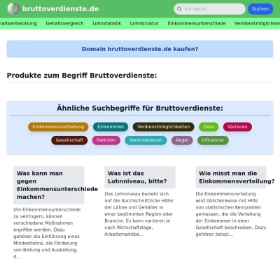 Screenshot bruttoverdienste.de