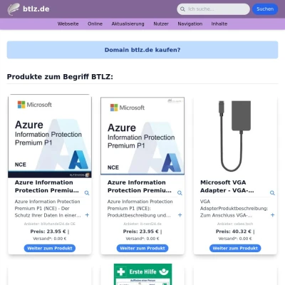Screenshot btlz.de