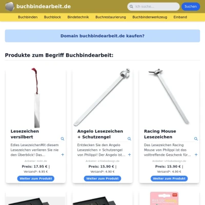 Screenshot buchbindearbeit.de