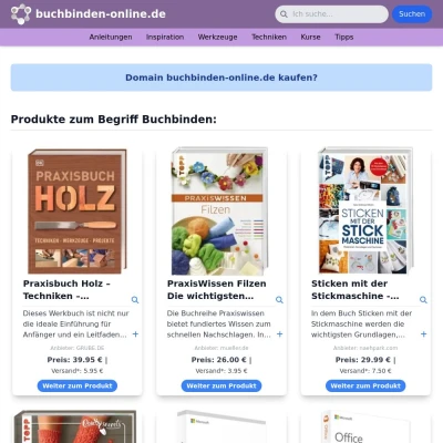 Screenshot buchbinden-online.de