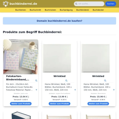 Screenshot buchbinderrei.de