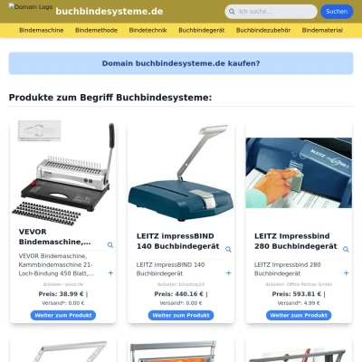 Screenshot buchbindesysteme.de