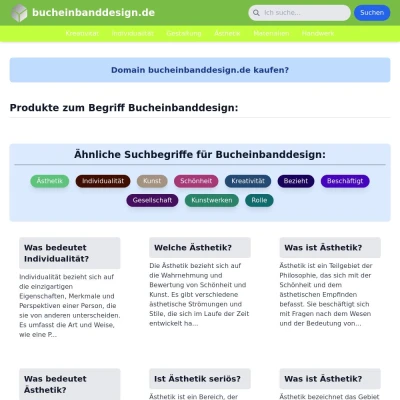 Screenshot bucheinbanddesign.de