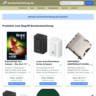 Screenshot buchentwicklung.de