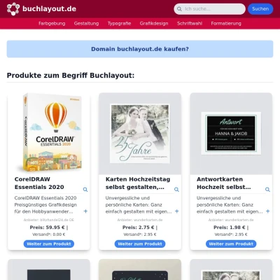 Screenshot buchlayout.de