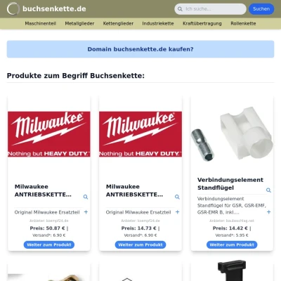 Screenshot buchsenkette.de