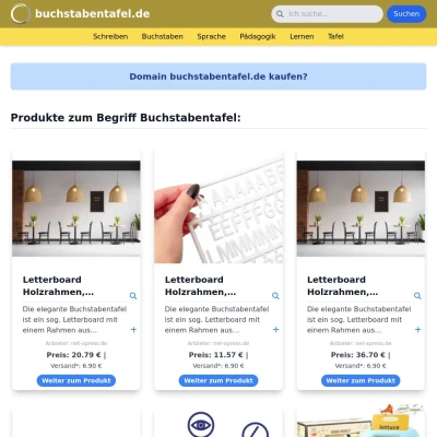 Screenshot buchstabentafel.de