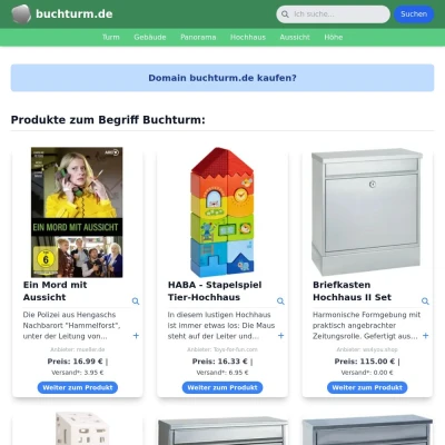 Screenshot buchturm.de