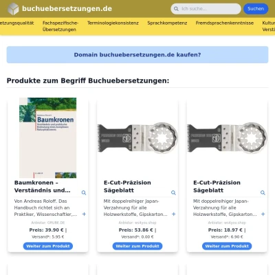 Screenshot buchuebersetzungen.de