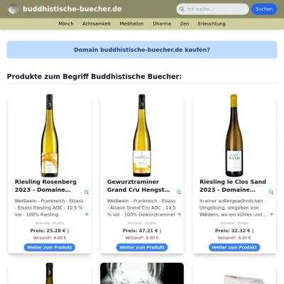 Screenshot buddhistische-buecher.de