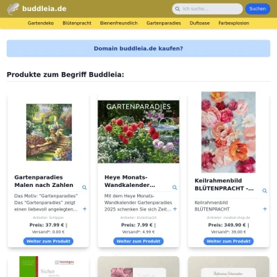 Screenshot buddleia.de