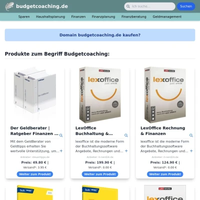 Screenshot budgetcoaching.de