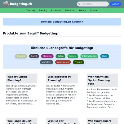 Screenshot budgeting.ch