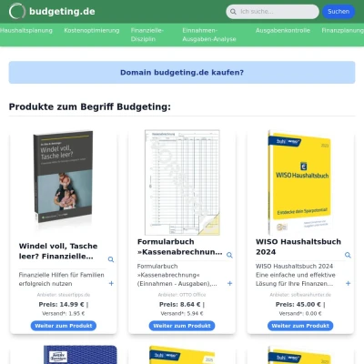 Screenshot budgeting.de