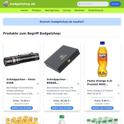 Screenshot budgetshop.de