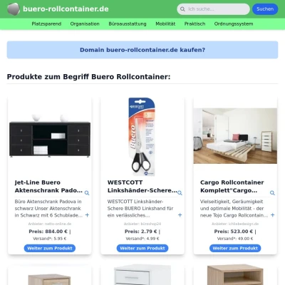 Screenshot buero-rollcontainer.de