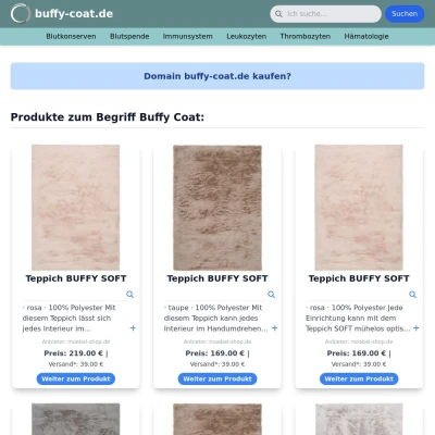 Screenshot buffy-coat.de