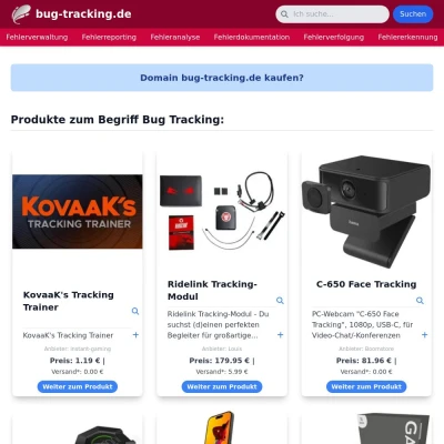 Screenshot bug-tracking.de