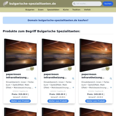 Screenshot bulgarische-spezialitaeten.de