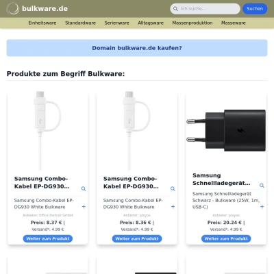 Screenshot bulkware.de