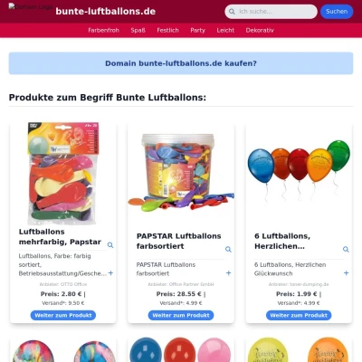 Screenshot bunte-luftballons.de