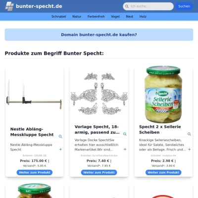 Screenshot bunter-specht.de