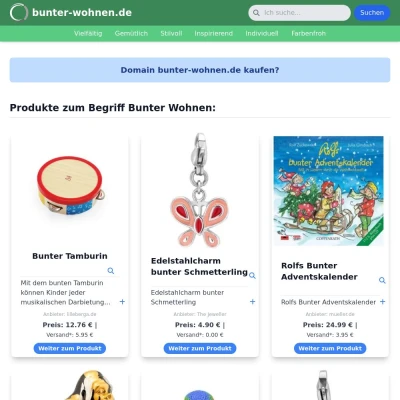 Screenshot bunter-wohnen.de
