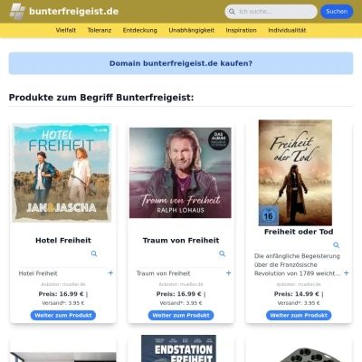 Screenshot bunterfreigeist.de