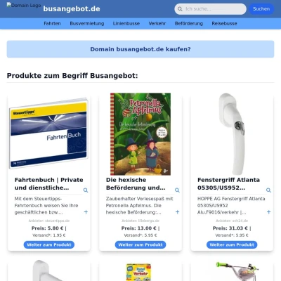 Screenshot busangebot.de