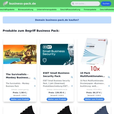 Screenshot business-pack.de