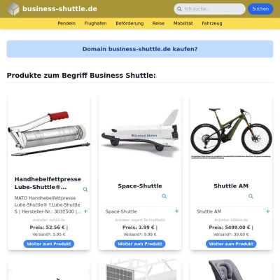 Screenshot business-shuttle.de