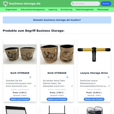 Screenshot business-storage.de