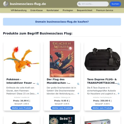 Screenshot businessclass-flug.de