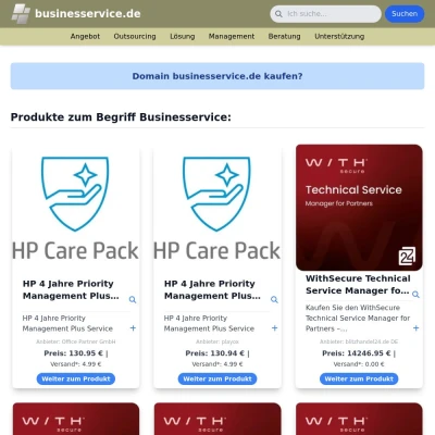 Screenshot businesservice.de