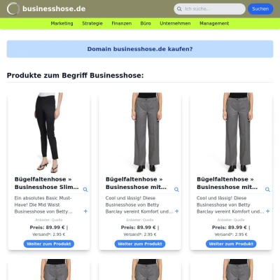 Screenshot businesshose.de